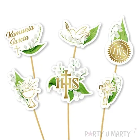 pikery komunia swieta konwalie 8 cm 6 szt