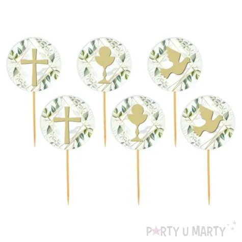 pikery komunia swieta listki piaskowe 6 szt