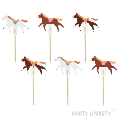 pikery konie partydeco 13 cm 6 szt