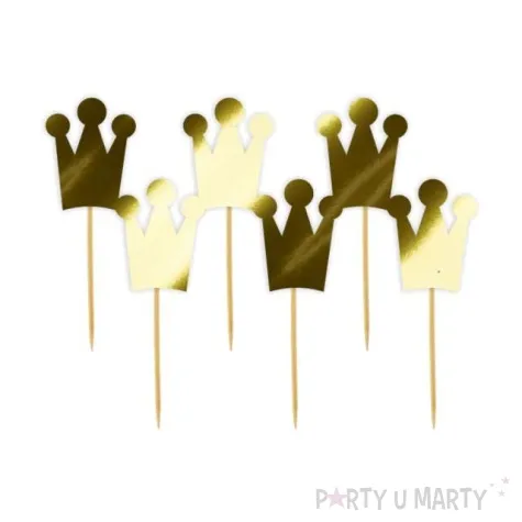 pikery korony zlote metalik 6 szt