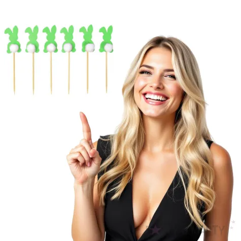 pikery kroliczki zielone arpex 6 szt