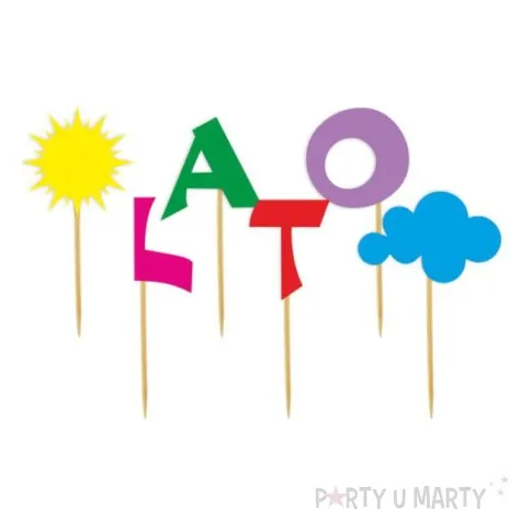 pikery lato slonce i chmurka mix 8 cm 6 szt