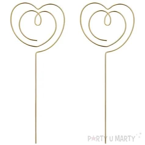 pikery metalowe serca zloty partydeco 12 cm 2 szt