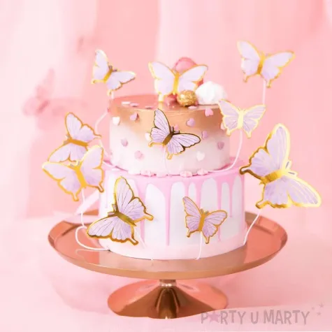 pikery motyle fioletowo zloty partypal 3 6 4 5 cm 10 szt