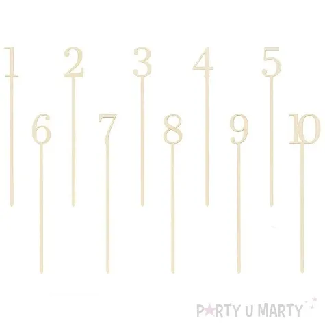 pikery numery partydeco 25 cm 10 szt