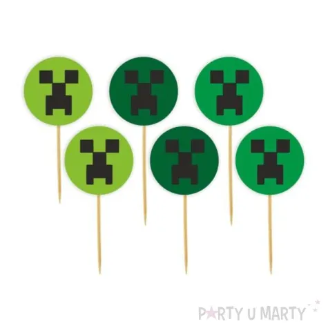 pikery piksele zielone mix 8 cm 6 szt