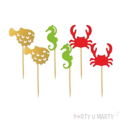 pikery pirackie z konikiem morskim mix 8 cm 6 szt