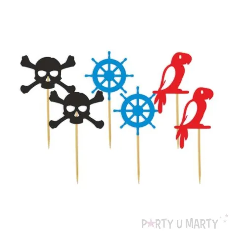 pikery pirackie z papuga mix 8 cm 6 szt