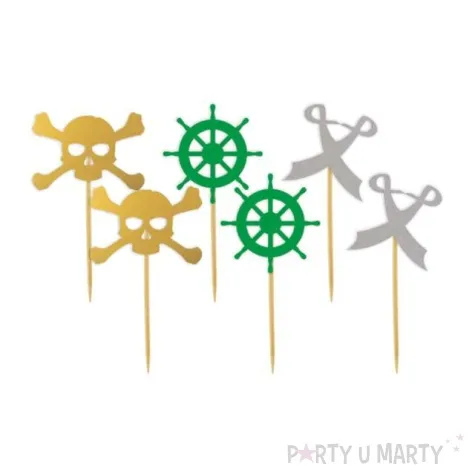 pikery pirackie z szabla mix 8 cm 6 szt