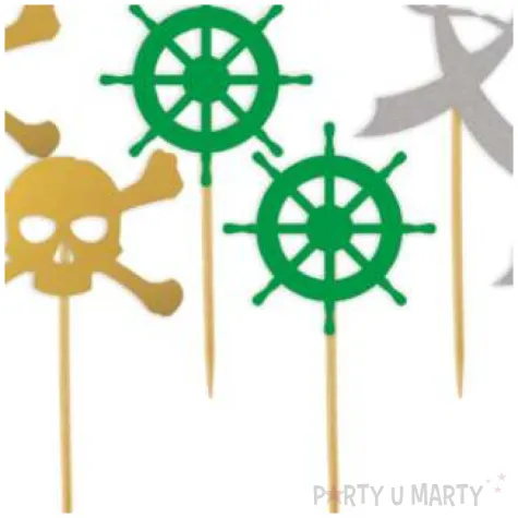 pikery pirackie z szabla mix 8 cm 6 szt