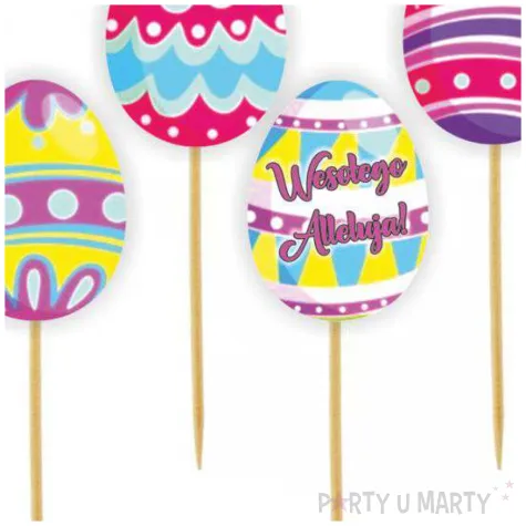 pikery pisanki kolorowe szlaczki mix 6 szt