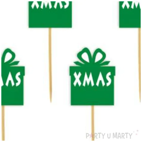 pikery prezenciki z kokardka zielone 6 szt