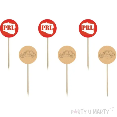 pikery prl brazowy czerwony congee 6 szt