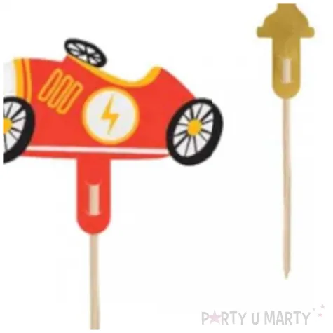 pikery samochod wyscigowy partydeco 12cm 4 szt