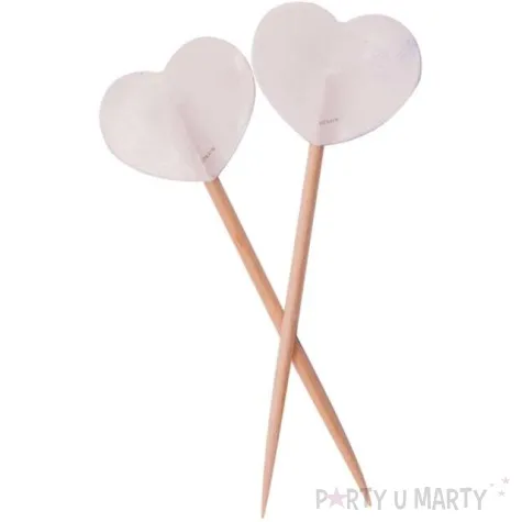 pikery serca biale folat 6 5 cm 50 szt