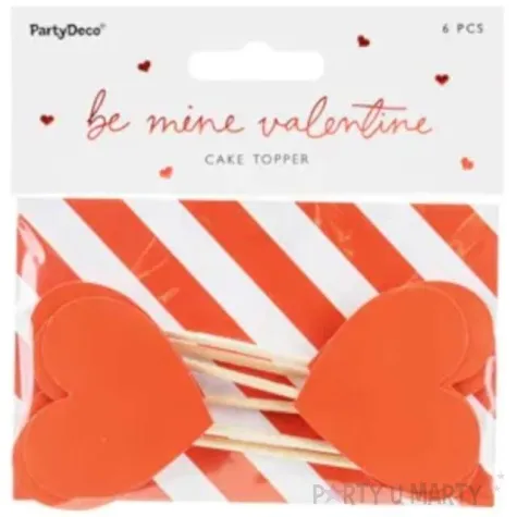 pikery serca partydeco 6 szt 11 cm