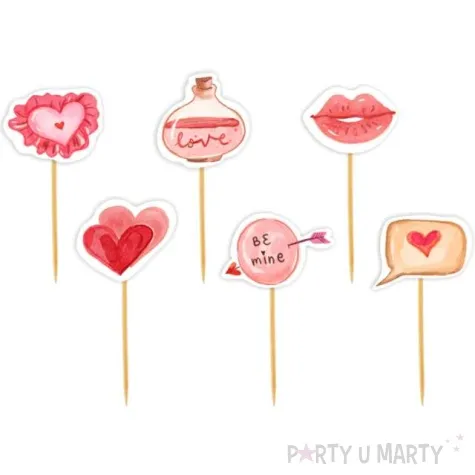 pikery serca walentynkowe mix rozowy jasny 6 szt