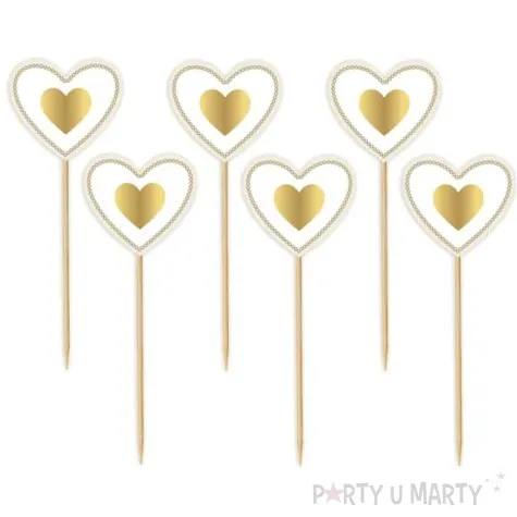 pikery serca zlote godan 6 szt