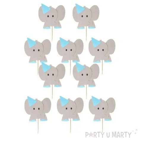 pikery sloniki niebieskie czapeczki godan 10 szt
