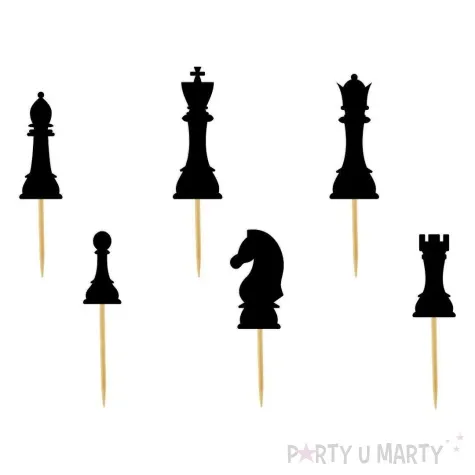 pikery szachy czarne 6 szt