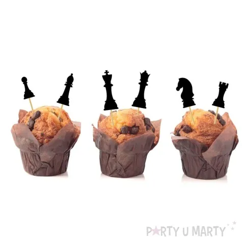 pikery szachy czarne 6 szt