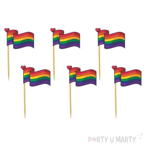 pikery teczowe flagi 6 szt