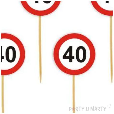 pikery urodziny 40 traffic birthday 6 szt