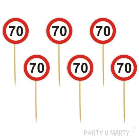 pikery urodziny 70 traffic birthday 6 szt