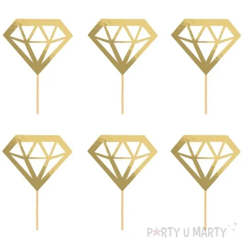 pikery wieczor panienski diamenty zloty dekolo 10 5 cm 6szt