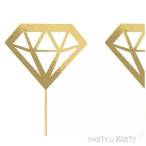 pikery wieczor panienski diamenty zloty dekolo 10 5 cm 6szt