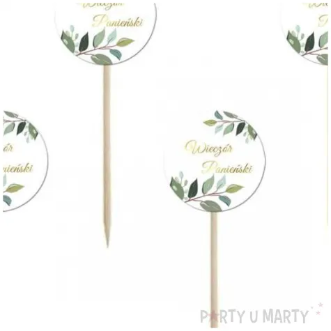 pikery wieczor panienski listki bialy congee 6 szt