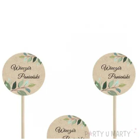 pikery wieczor panienski listki kraftowy congee 6 szt