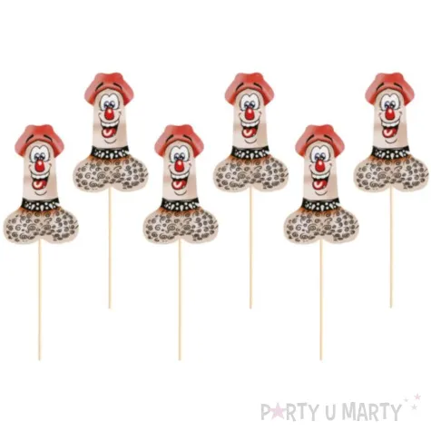 pikery wieczor panienski peniski kolorowe partypal 6 szt