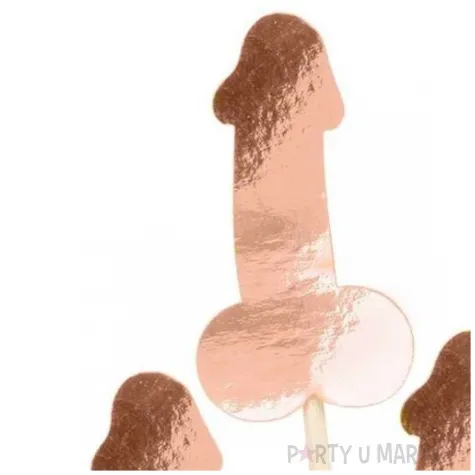 pikery wieczor panienski penisy rose gold partycollection 10 5 cm 5 szt
