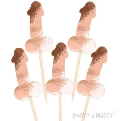 pikery wieczor panienski penisy rozowozloty partycollection 10 5 cm 5 szt
