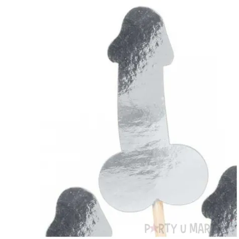 pikery wieczor panienski penisy srebrny partycollection 10 5 cm 5 szt