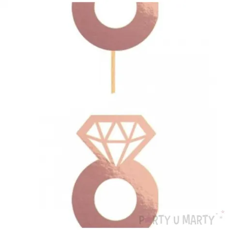 pikery wieczor panienski pierscionki z diamentem rose gold dekolo 10 5 cm 6 szt