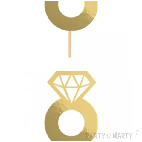 pikery wieczor panienski pierscionki z diamentem zloty dekolo 10 5 cm 6 szt