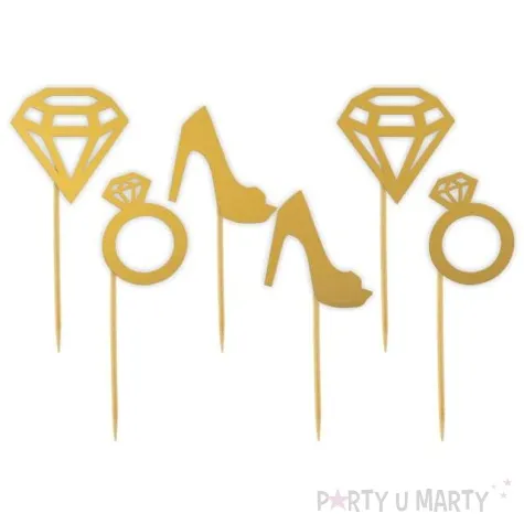 pikery wieczor panienski zlote 6 szt