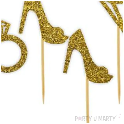 pikery wieczor panienski zloty brokat 6 szt