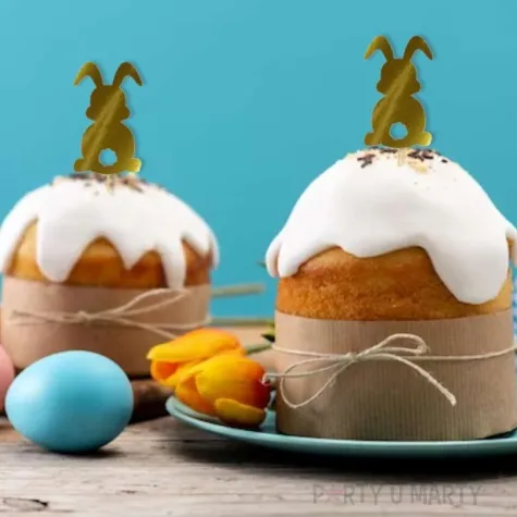 pikery zajaczki zlote metalik 6 szt