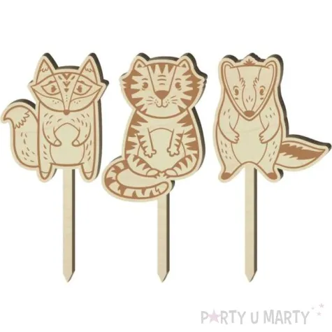 pikery zwierzatka lesne ddrewno 7 5 cm 3 szt