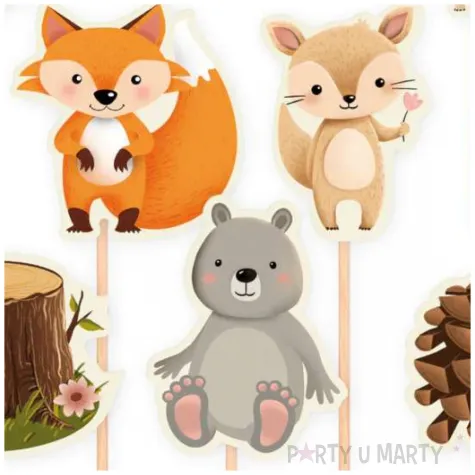 pikery zwierzeta lesni przyjaciele partypal 9 szt