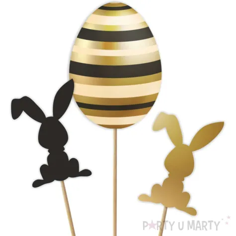 piki ozdobne pisanki glamour zajace dekoracja na wielkanoc do swieconki stroika 26 cm 3 szt