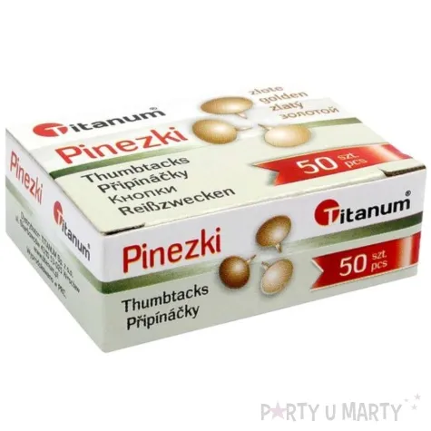 pinezki classic zlote titanum 50 szt