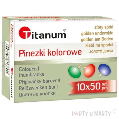 pinezki kolorowe mix titanum 50 szt