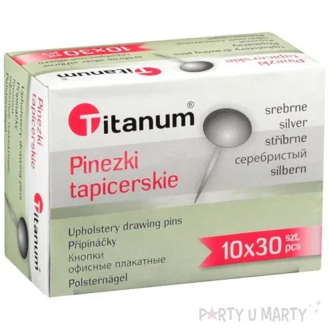 pinezki tapicerskie srebrne titanum 30 szt
