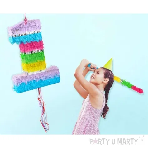 piniata cyfra 1 teczowa pull godan 50 x 35 cm