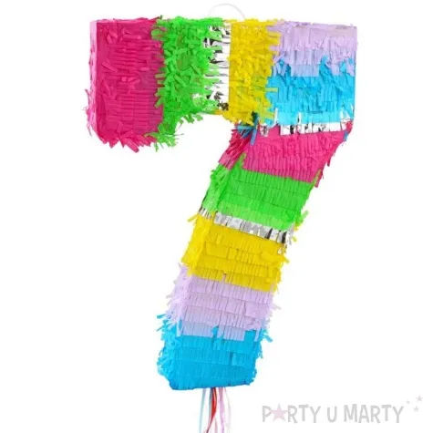 piniata cyfra 7 teczowa pull godan 50 x 35 cm