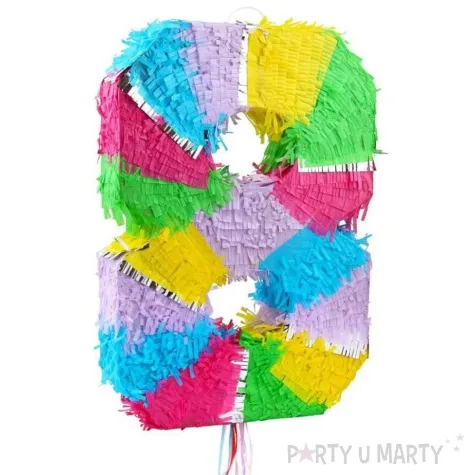 piniata cyfra 8 teczowa pull godan 50 x 35 cm